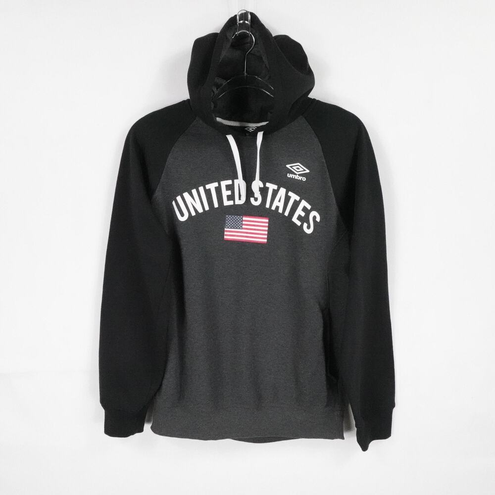 Umbro Hoodie Mens Medium‎ Gray United States Flag Pullover USA Soccer Olympics
